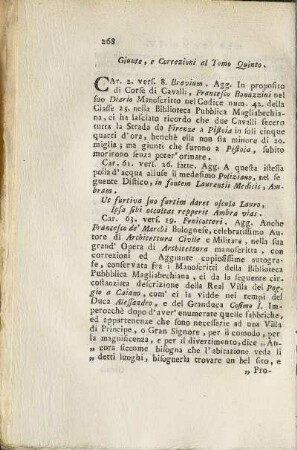 Giunte, e Correzioni al Tomo Quinto.