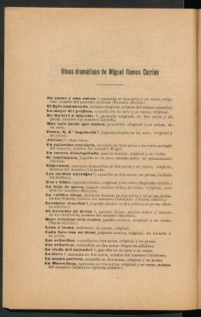 Obras dramáticas de Miguel Ramos Carrión
