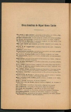 Obras dramáticas de Miguel Ramos Carrión
