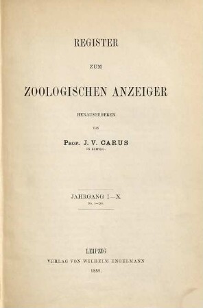 Zoologischer Anzeiger : morphology, systematics, biogeography; a journal of comparative zoology. [10a]