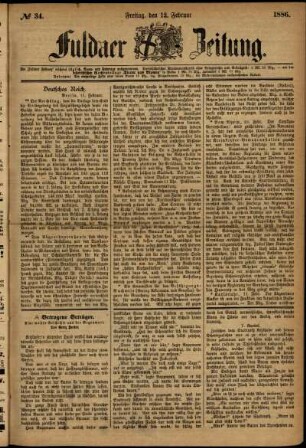 Ausgabe vom Freitag, den 12. Februar 1886.