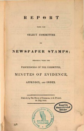 Reports from the committees. 1851, Vol. 11