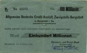 Gutschein - 100 Mill. Mark
