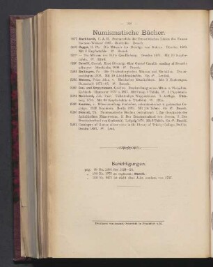 Numismatische Bücher