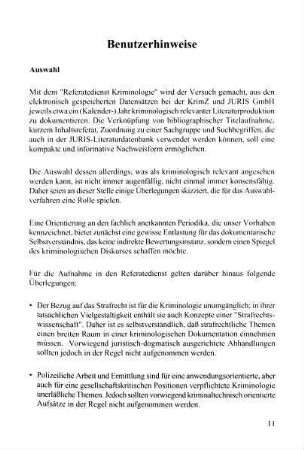 11-13, Benutzerhinweise