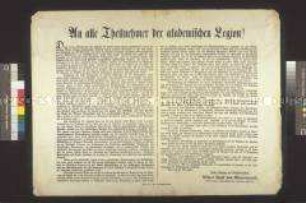 Maueranschlag: Der Niederösterreichische Landmarschall und Regierungspräsident gibt im Auftrag des Ministerrates die Auflösung der Akademischen Legion bekannt; Wien, 25. Mai 1848