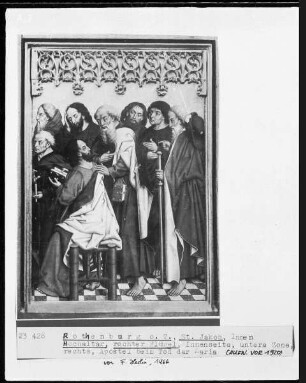 Zwölfbotenaltar, rechter Flügel: Marientod, Apostel am Sterbebett