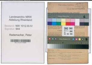 Entnazifizierung Peter Rademacher , geb. 05.09.1885 (Sparkassenleiter)