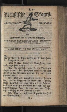 40stes Stück, den 6ten October 1798