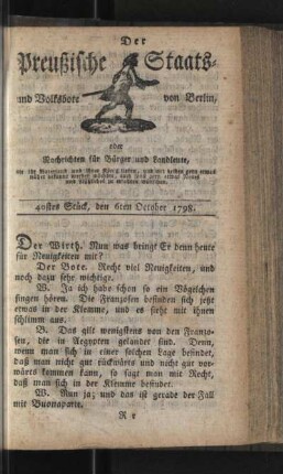 40stes Stück, den 6ten October 1798