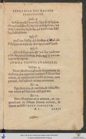Summa Totius Evangelii