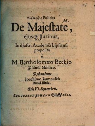 Diascepsis pol. de maiestate eiusque iuribus