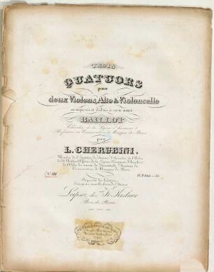 Trois quatuors : pour 2 violons, alto & violoncelle, 3
