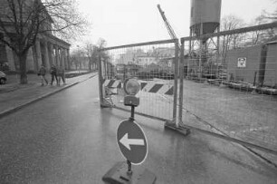 Neubau der Badischen Landesbibliothek. Beginn der Erdarbeiten