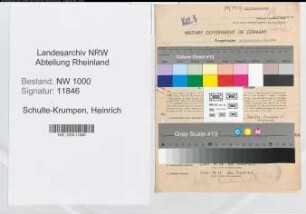 Entnazifizierung Heinrich Schulte-Krumpen, geb. 16.04.1906 (Verw.Angest.)