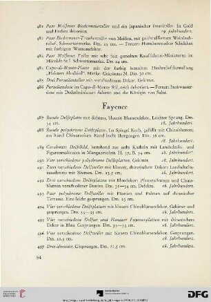Fayence (Nr. 487-525)