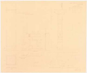 Gymnasium zum Grauen Kloster, Berlin Umbau: Details 1:10: Pfeiler und Heizungsverkleidung; Details der Heizungsverkleidung 1:1