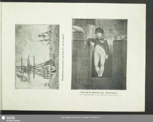 Einschiffung Bonaparte's an Bord des "Bellerophon". - Napoleon im Bordthor des "Bellerophon"