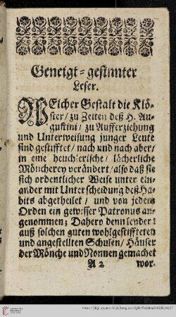 Geneigt-gesinnter Leser