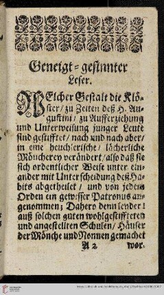 Geneigt-gesinnter Leser