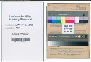 Entnazifizierung Werner Kocks , geb. 28.02.1902 (Elektriker)