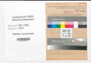 Entnazifizierung Annemarie Mahlke , geb. 29.05.1914 ()