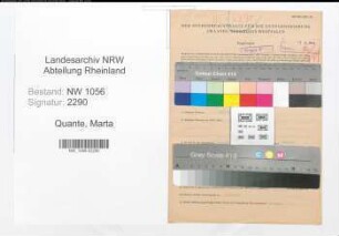 Entnazifizierung Marta Quante , geb. 01.03.1905 (Lehrerin)