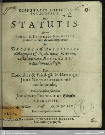 De statutis : disputatio inauguralis