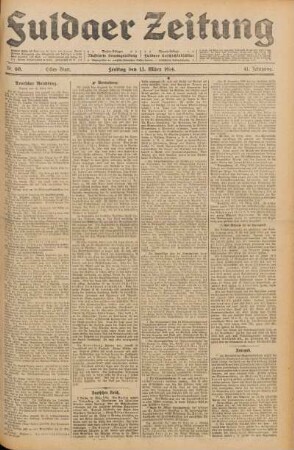 Ausgabe vom Freitag, den 13. März 1914.