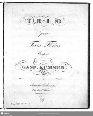 Trio pour trois Flûtes : Op. 52