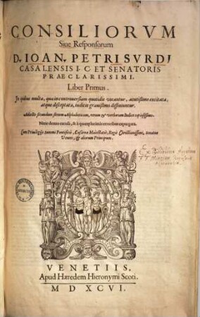 Consiliorum sive responsorum liber ..., 1