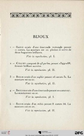 Bijoux (Nr. 1-52)