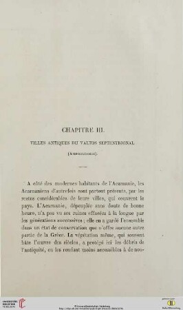 Chapitre III: Villes antiques du Valtos septentrional