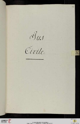Einleitung zum vierten Titulus (der Classis IV Iuridica): Ius Civile