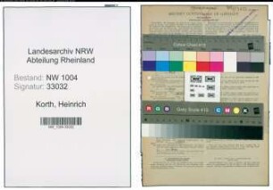 Entnazifizierung Heinrich Korth , geb. 02.08.1899 (Pastor)