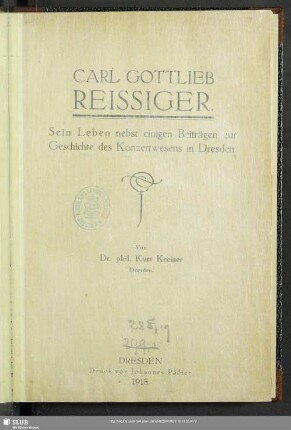 26.1918: Carl Gottlieb Reissiger