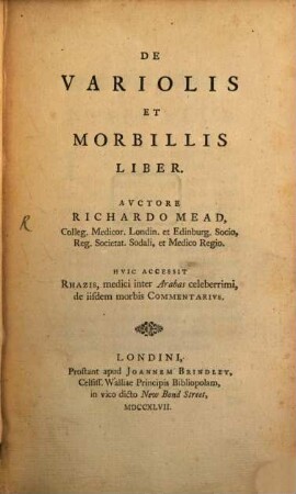De Variolis et Morbillis Liber