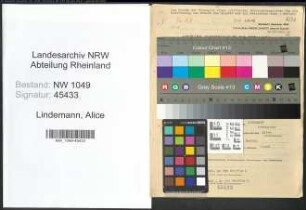 Entnazifizierung Alice Lindemann , geb. 26.07.1906 ()