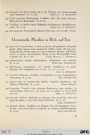 Ostasiatische Plastiken in Holz und Ton (Nr. 743-750)