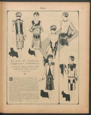 El arte de realizar elegancias económicas : La moda del blanco y del negro brinda a la mujer habilidosa un recurso de imponderable valor y eficacia