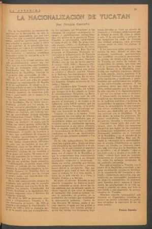 La nacionalización de Yucatán