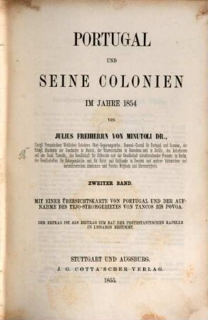 Portugal und seine Colonien im Jahre 1854, 2