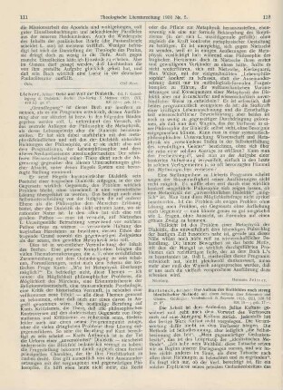 111-112 [Rezension] Liebert, Arthur, Geist und Welt der Dialektik. Bd. I: Grundlegung der Dialektik
