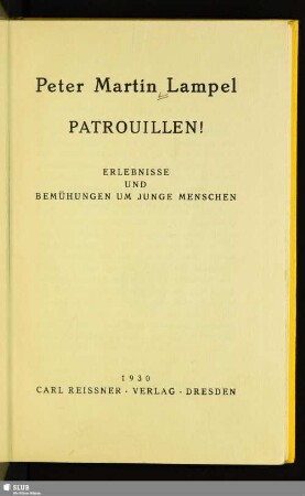 Patrouillen! : Erlebnisse und Bemühungen um junge Menschen