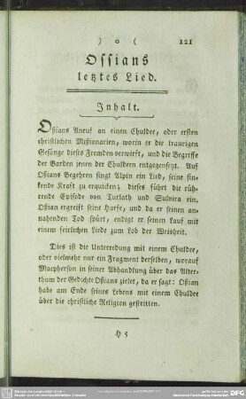 Ossians letztes Lied