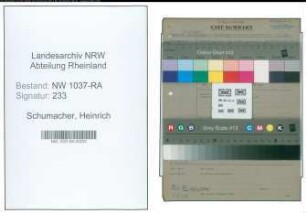 Entnazifizierung Heinrich Schumacher , geb. 12.04.1889 (Angestellter)