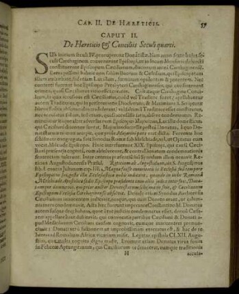 Caput II. De Hæreticis & Concilis Seculi quarti.