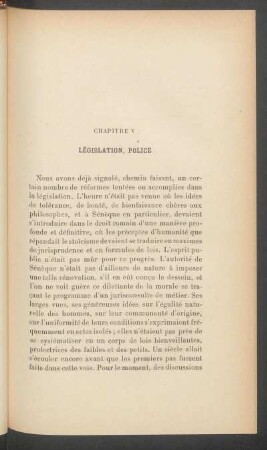 Chapitre V - Législation, police