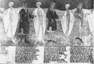 Berlin, Totentanz, Wandmalerei im nördlichen Teil der Vorhalle von St. Marien (Berlin-Mitte)