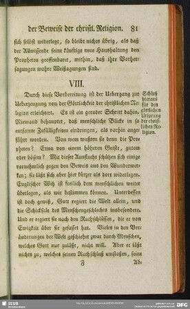 Schluß hieraus für den göttlichen Ursprung der christlichen Religion